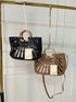 Ladies Hollow Out Design With Wooden Handle and Shoulder Bag